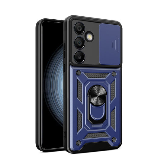 Hybrid Armor Camshield with Stand and Camera Cover for Samsung Galaxy A36 - Blue_0