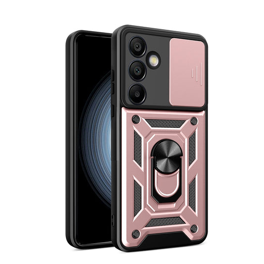 Hybrid Armor Camshield with Stand and Camera Cover for Samsung Galaxy A36 - Pink_0