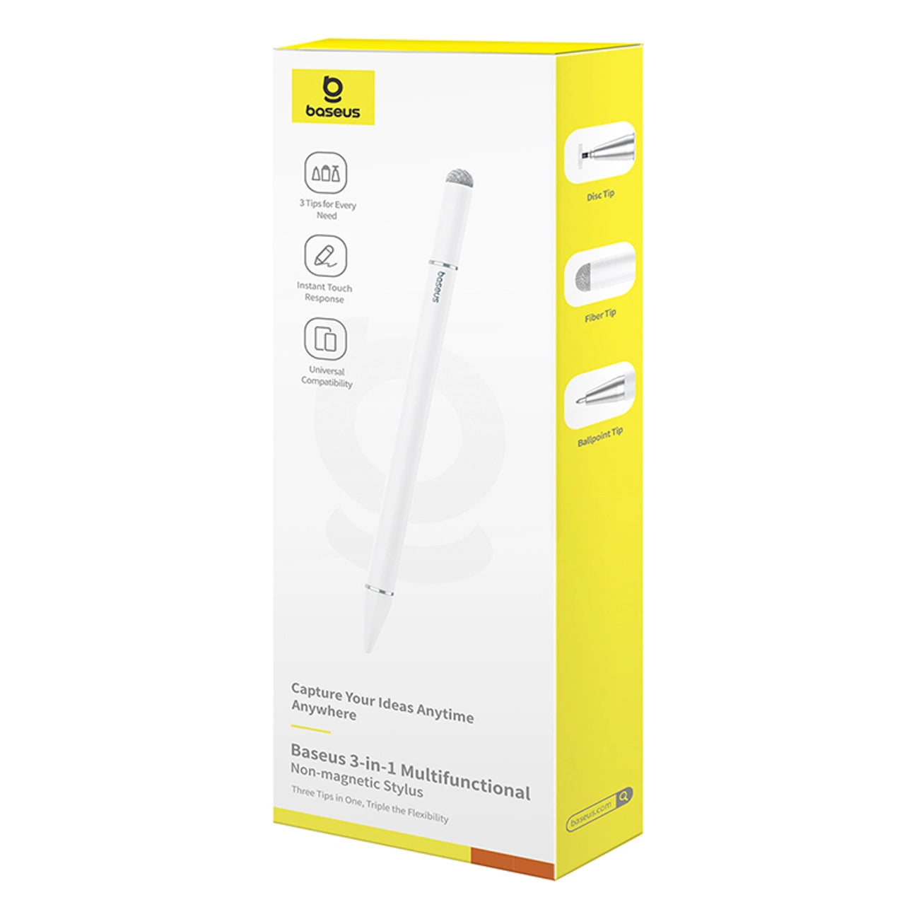 Baseus Smooth Writing III 3in1 Passive Stylus - Non-magnetic Version - White_5