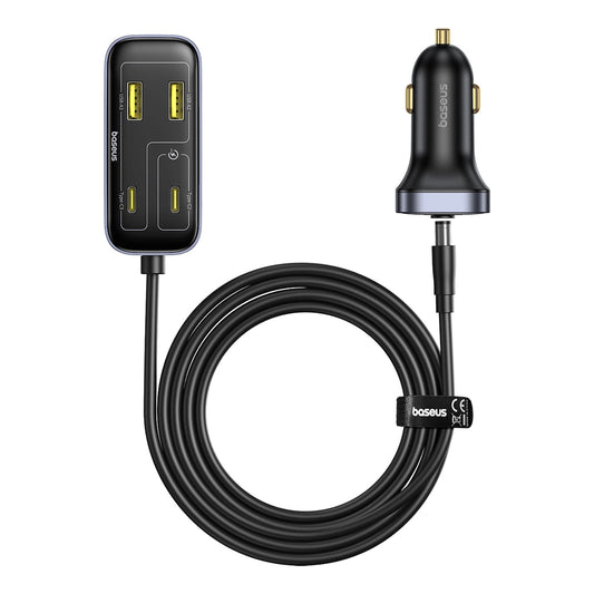 Baseus BackseatPal L1 110W Car Charger 3 x USB-A + 3 x USB-C with 1.5m Extension Cable - Black_0