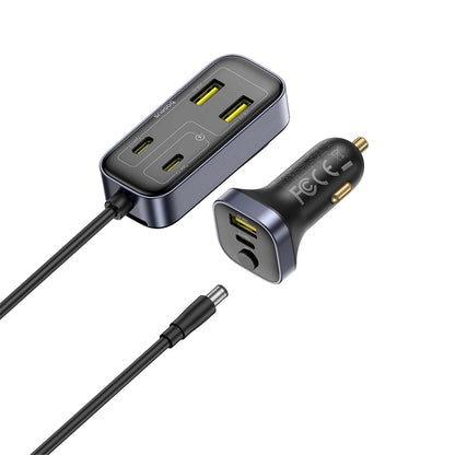 Baseus BackseatPal L1 110W Car Charger 3 x USB-A + 3 x USB-C with 1.5m Extension Cable - Black_1