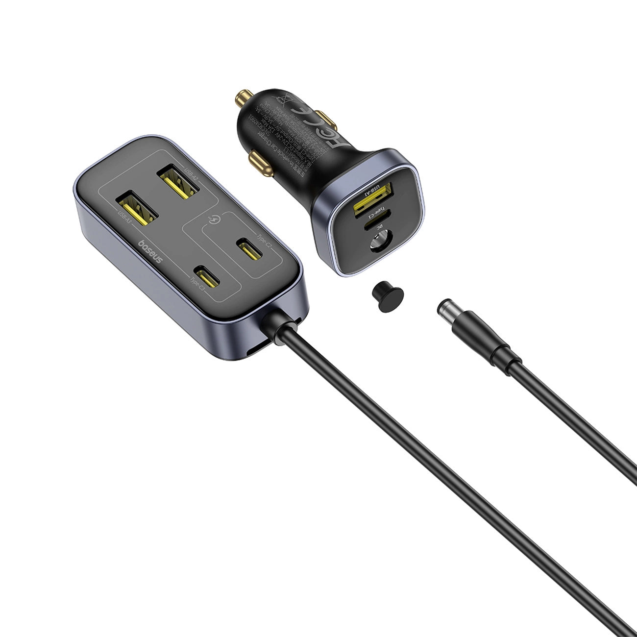 Baseus BackseatPal L1 110W Car Charger 3 x USB-A + 3 x USB-C with 1.5m Extension Cable - Black_3