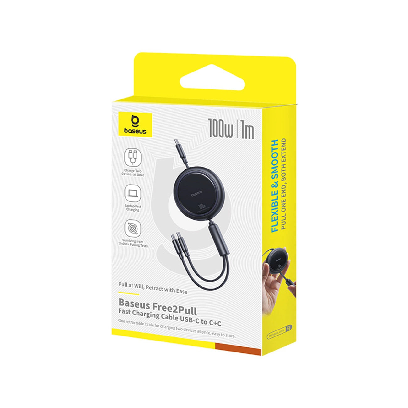 Baseus Bright Mirror Series USB-C Retractable Cable - 2 x USB-C 100W 1m - Black_4