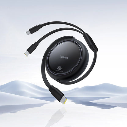 Baseus Bright Mirror Series USB-C Retractable Cable - 2 x USB-C 100W 1m - Black_6
