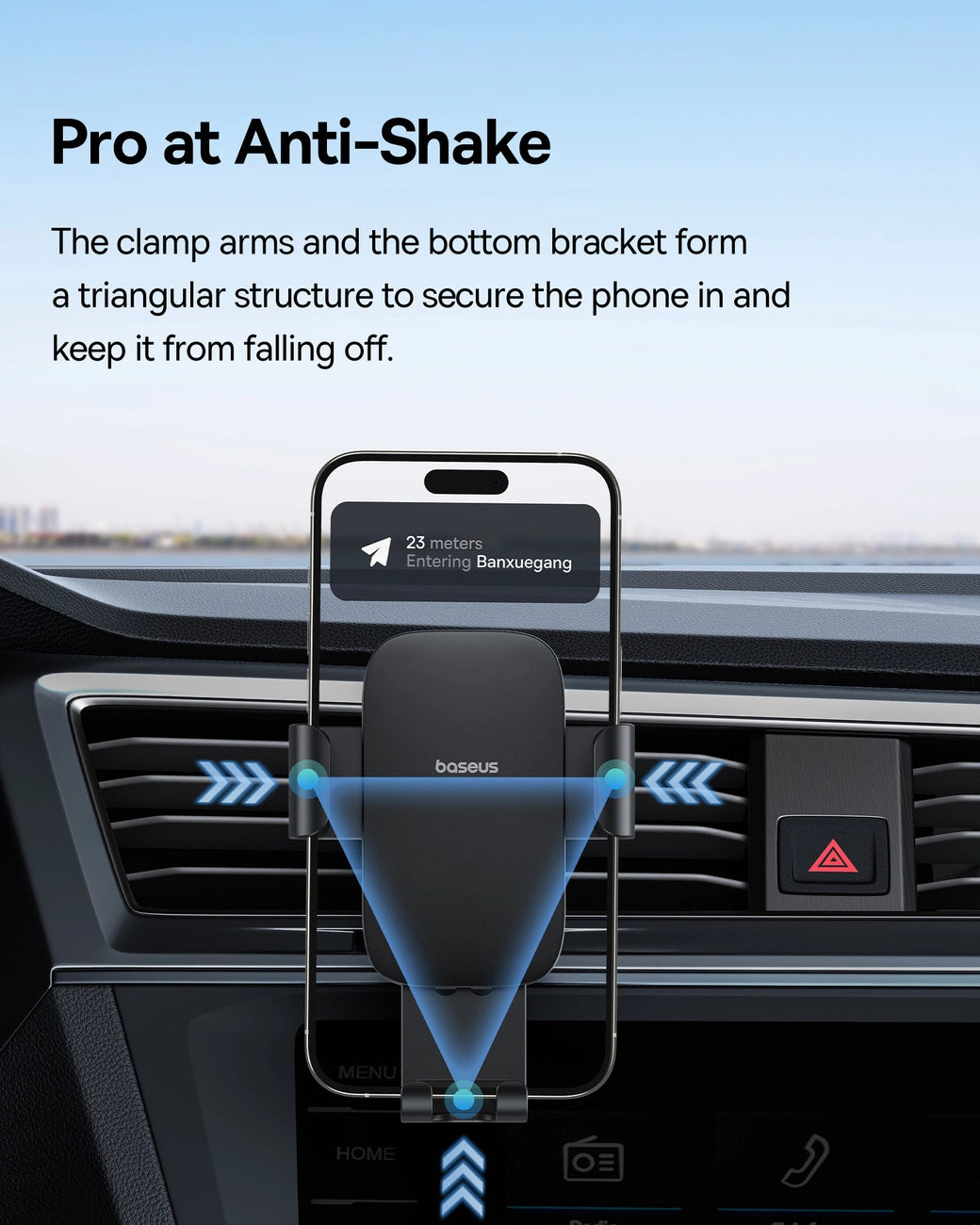 Baseus Metal Age 3 Car Phone Holder, Gravity, for Air Vent - Black_3