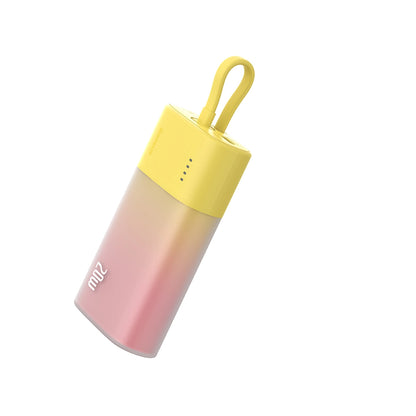 Baseus Popsicle 5200mAh 20W Powerbank with Built-in Lightning Cable (+ White Baseus Simple USB-C - USB-C 60W/20V/3A/30cm Cable) - Yellow-Pink_2