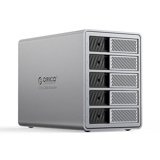 Orico 9858T3 5 Big DAS Solution ProThunder Disk Array with Thunderbolt 3 for 5 x 2.5"/3.5" SATA HDD/SSD - Gray_0