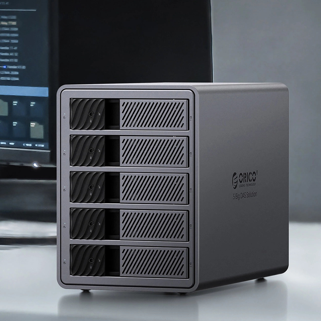 Orico 9858T3 5 Big DAS Solution ProThunder Disk Array with Thunderbolt 3 for 5 x 2.5"/3.5" SATA HDD/SSD - Gray_2