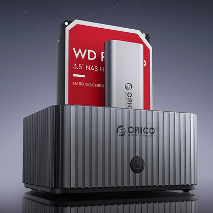 Orico IT28E-C 2-Disk Docking Station with M.2 NVME 2.5&quot;/3.5 HDD/2.5&quot; SSD Clone Function - Gray_2