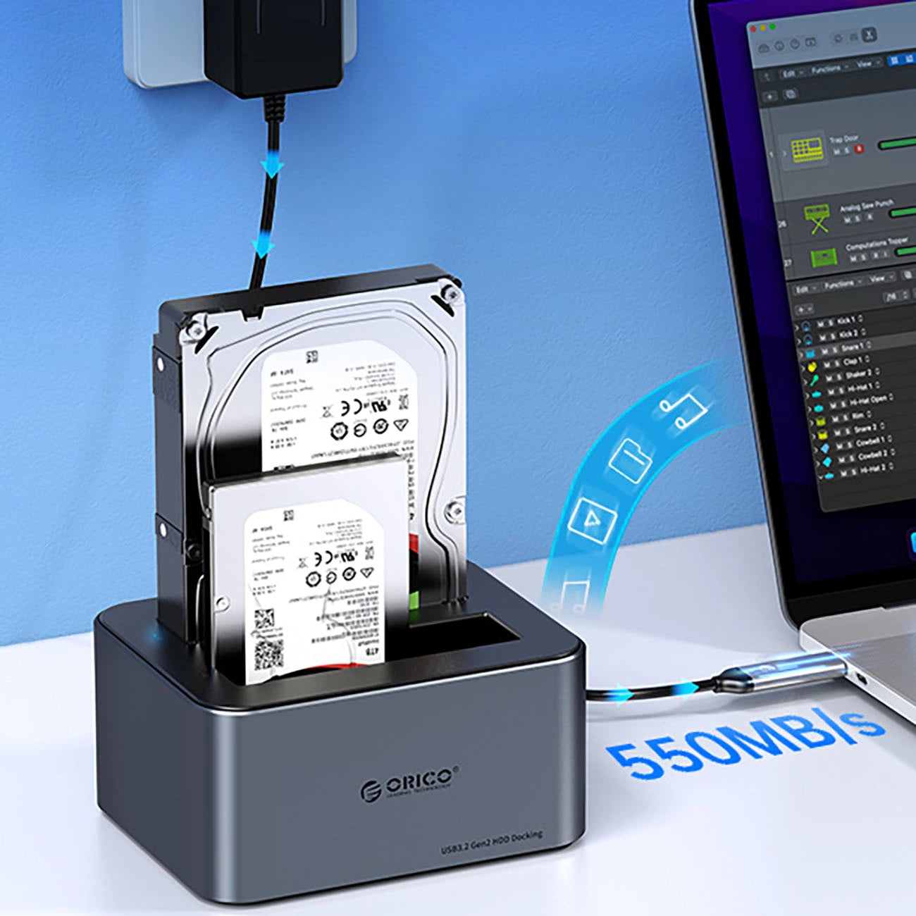 Orico 6656C3-C 5-Bay Docking Station with Offline Clone Function 2.5"/3.5" SATA HDD/SSD - Gray_3
