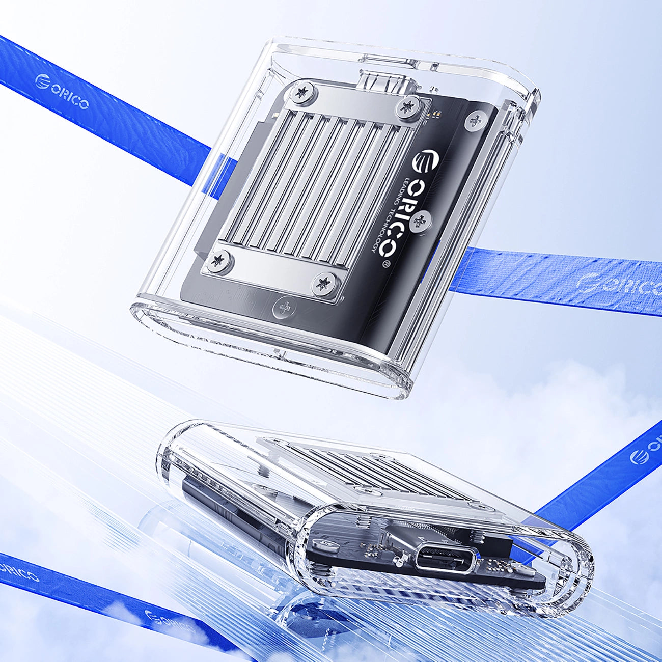 Orico TC20-M2-10G M.2 NVME USB-C 3.2 Disk Caddy - Transparent_5