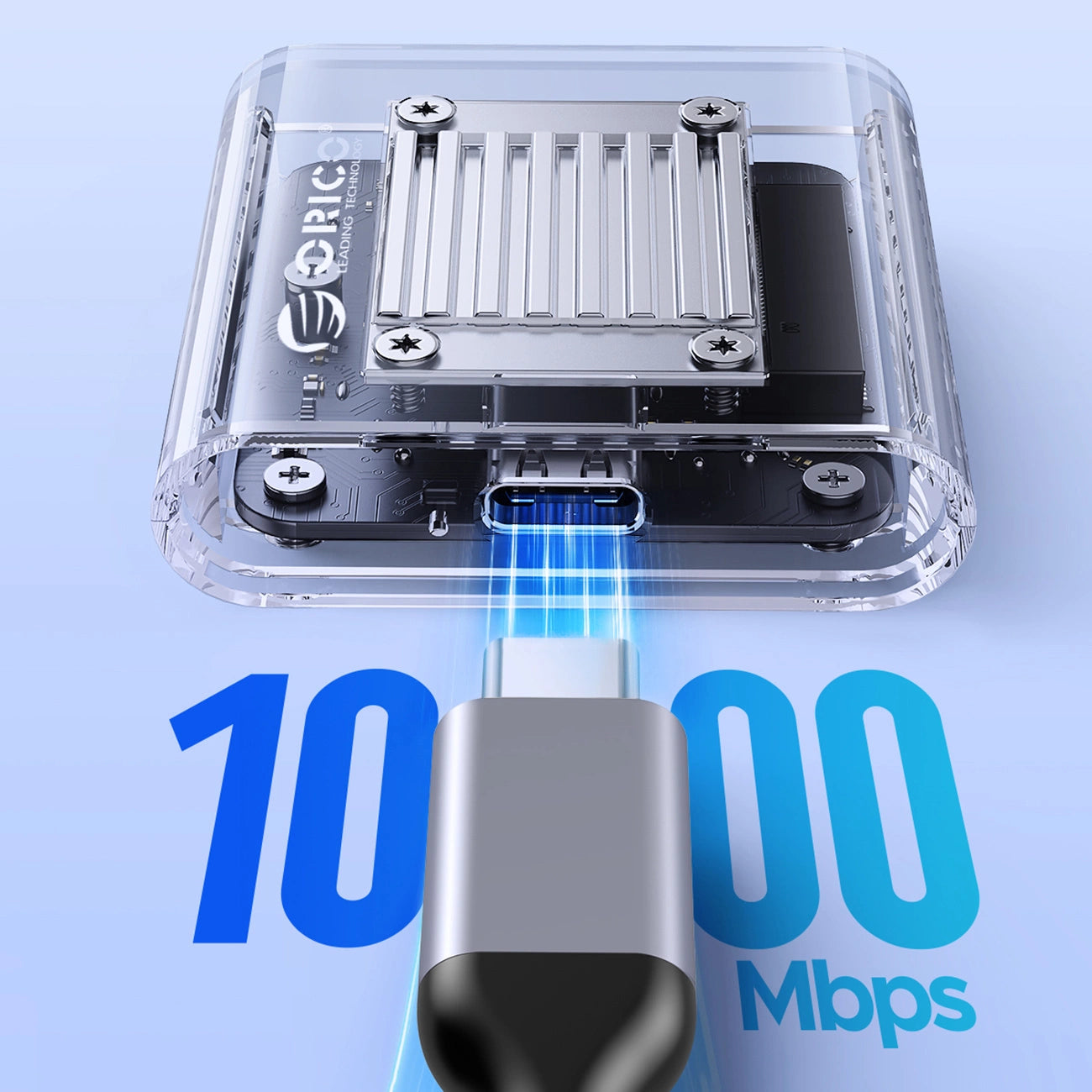 Orico TC20-M2-10G M.2 NVME USB-C 3.2 Disk Caddy - Transparent_6