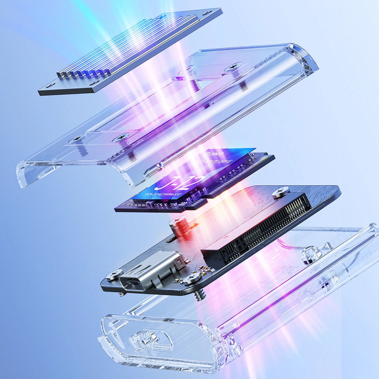 Orico TC20-M2-10G M.2 NVME USB-C 3.2 Disk Caddy - Transparent_7