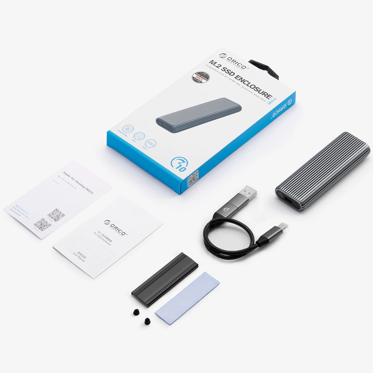 Orico AM2C3-G2 M.2 NVME USB-C 3.2 Disk Drive - Gray_6