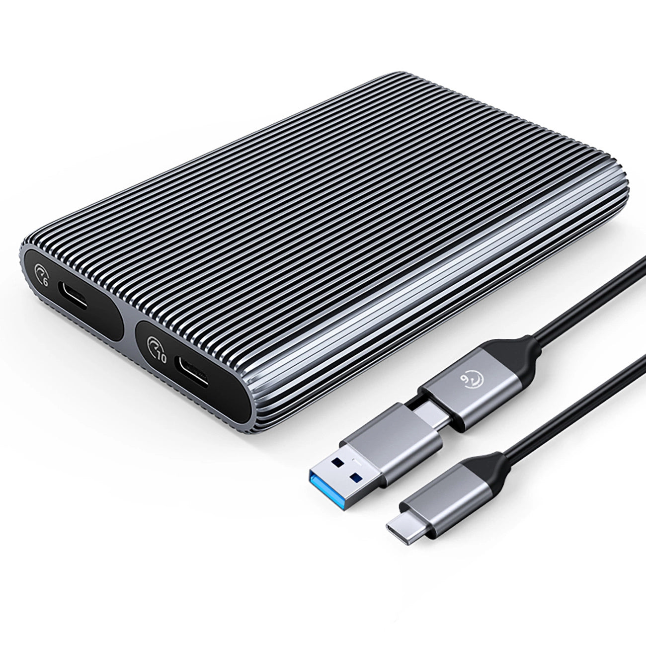 Kieszeń dyskowa podwójna Orico AM2C3-2SN na dwa dyski M.2 SATA+NVME USB-C 3.2 6Gb/s / 10Gb/s - szara_0