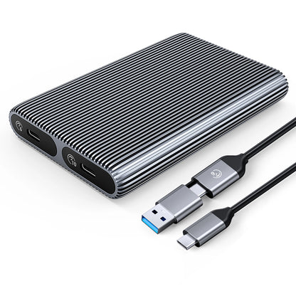 Kieszeń dyskowa podwójna Orico AM2C3-2SN na dwa dyski M.2 SATA+NVME USB-C 3.2 6Gb/s / 10Gb/s - szara_0