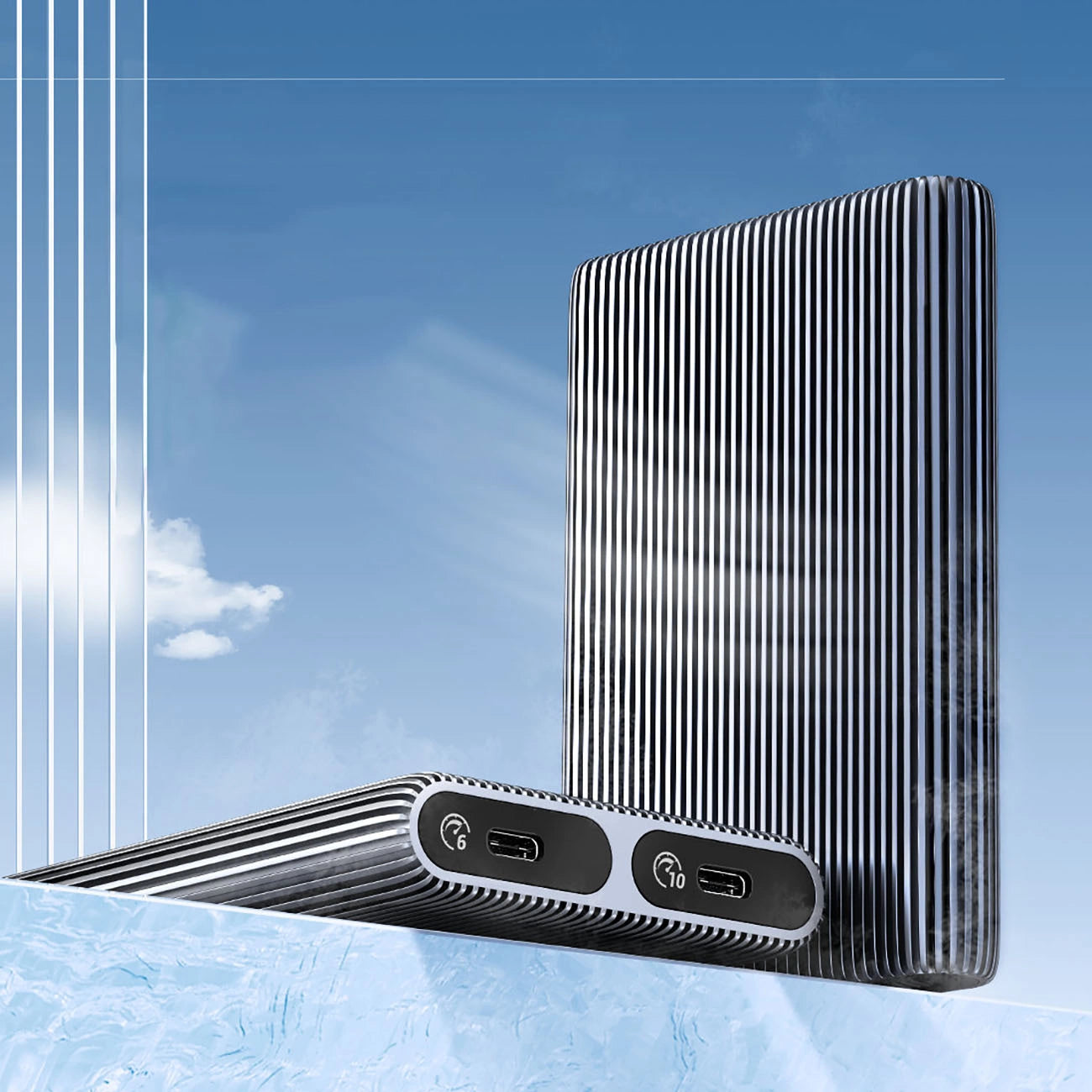 Orico AM2C3-2N Dual Disk Caddy for Two M.2 NVME USB-C 3.2 10Gb/s Drives - Gray_3