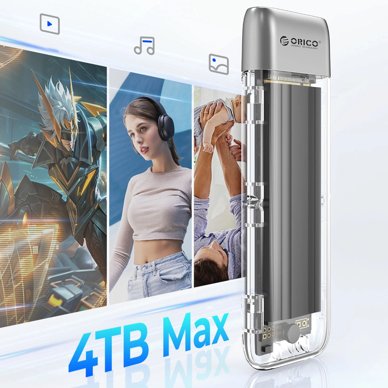 Orico TXM2-C3 M.2 NVME USB-C 3.2 10Gb/s Disk Drive - Gray_7