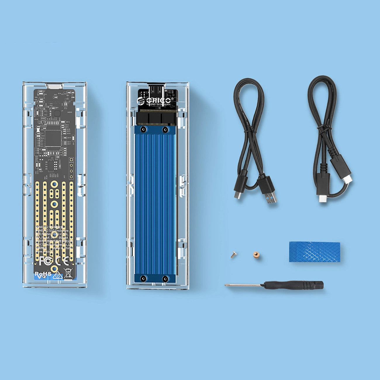 Orico TCM2-C3 M.2 NVME to USB-C 10Gb/s Disk Drive - Blue_2