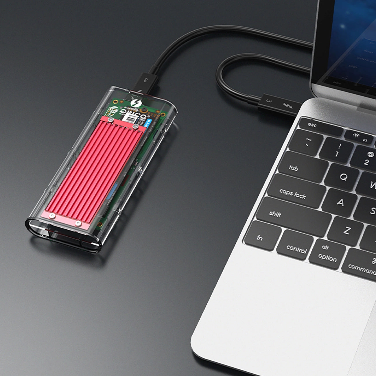 Orico TCM2-C3 M.2 NVME to USB-C 10Gb/s Disk Drive - Red_4
