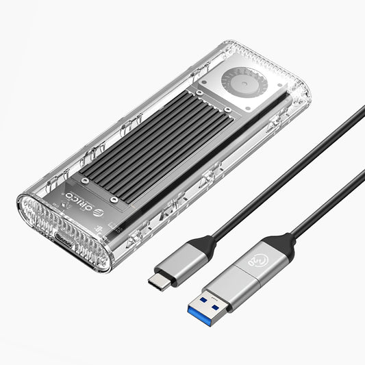 Orico TCM2-G20 M.2 NVME USB-C 3.2 20Gb/s Disk Drive - Silver/Transparent_0