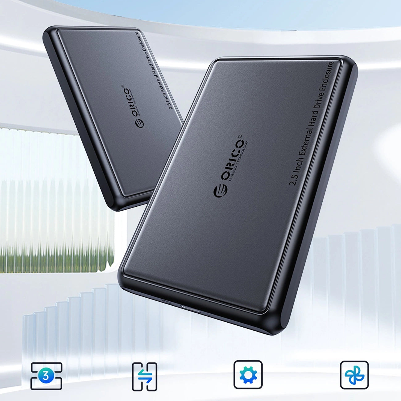 Orico DDL25-C3 2.5" HDD/SSD USB-C 5Gb/s Disk Drive - Black_2