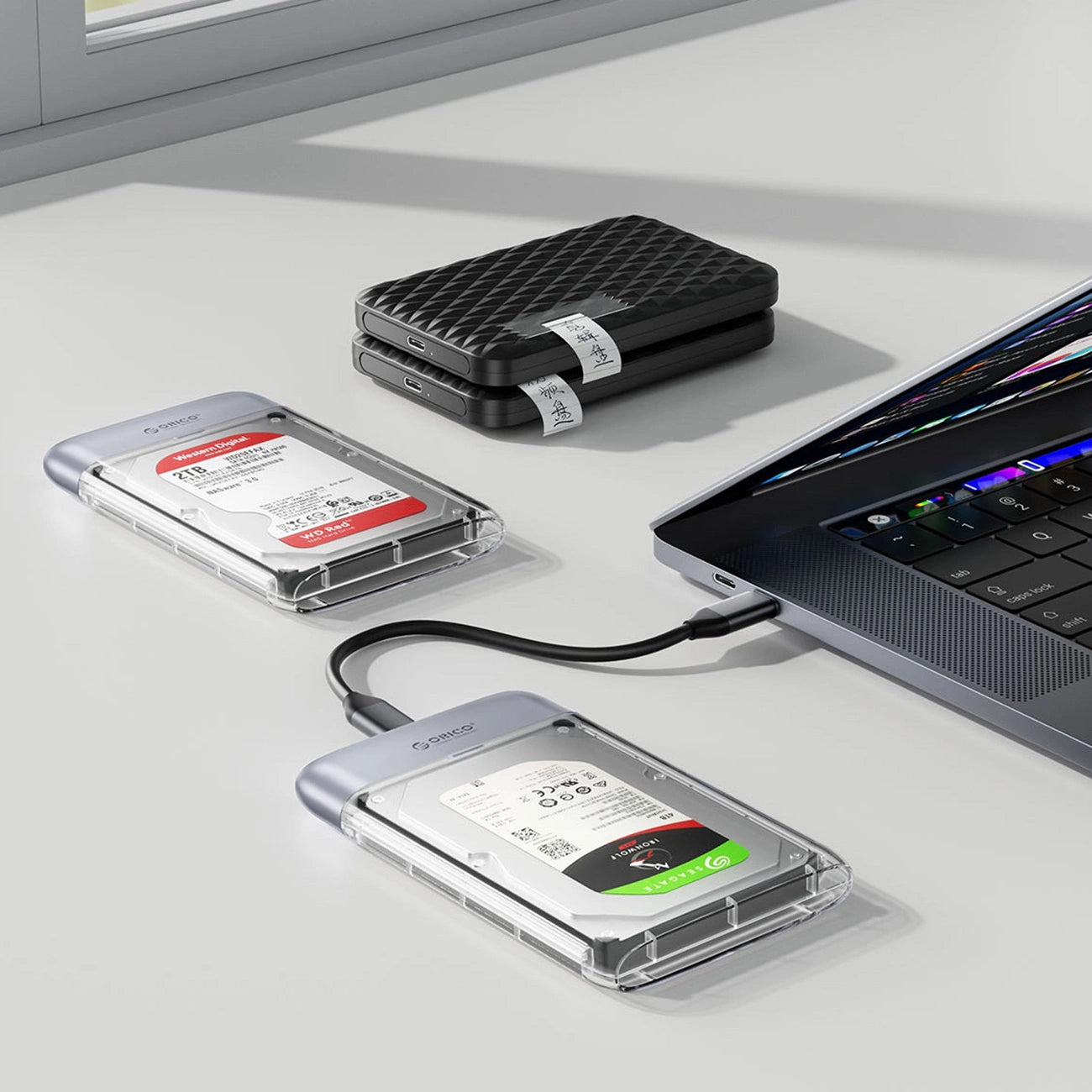 Orico TX25C3 2.5" HDD/SSD USB-C 5Gb/s Disk Drive - Transparent_2