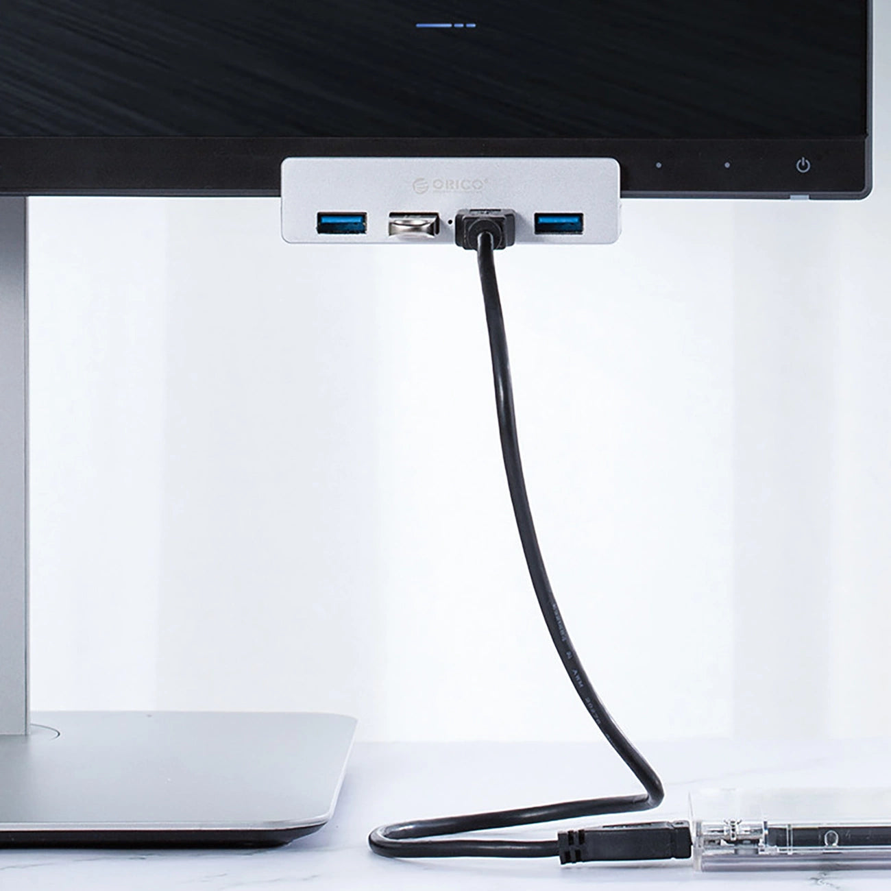 Orico MH4PU Hub Clamp-Mounted 4x USB-A 3.0 - Silver_3