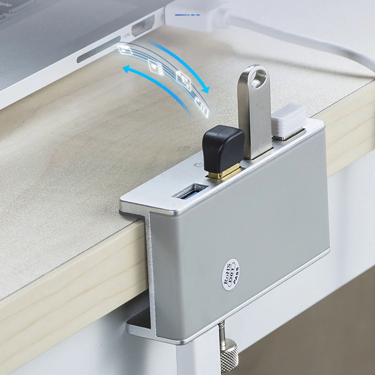 Orico MH4PU Hub Clamp-Mounted 4x USB-A 3.0 - Silver_4