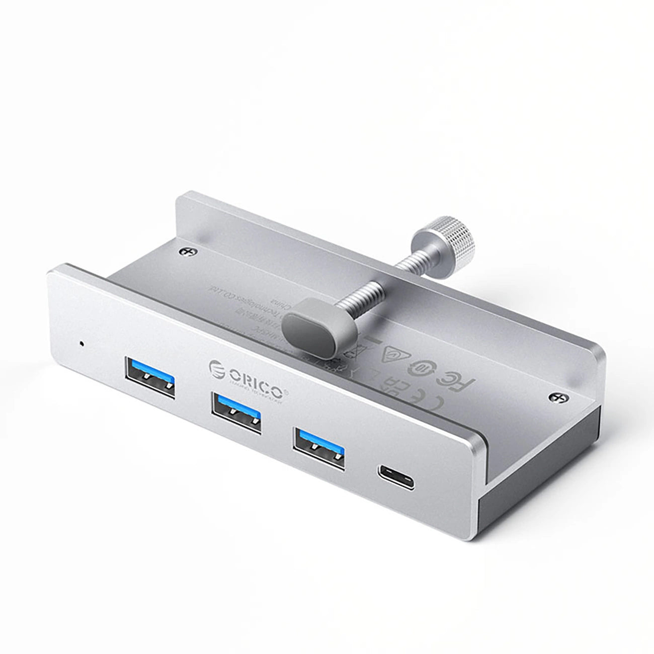 Orico MH4PC Hub Clamp-Mounted USB-C / 3x USB-A 3.0 + 1x USB-C 3.0 - Silver_0