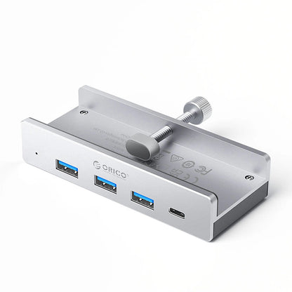 Orico MH4PC Hub Clamp-Mounted USB-C / 3x USB-A 3.0 + 1x USB-C 3.0 - Silver_0