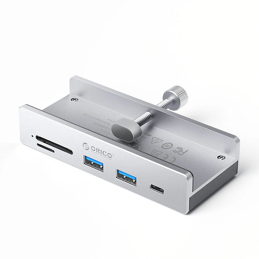 Orico MH5PC Hub Clamp-Mounted USB-C / 2x USB-A 3.2 + 1x USB-C 3.2 + 1x SD&amp;TF - Silver_0