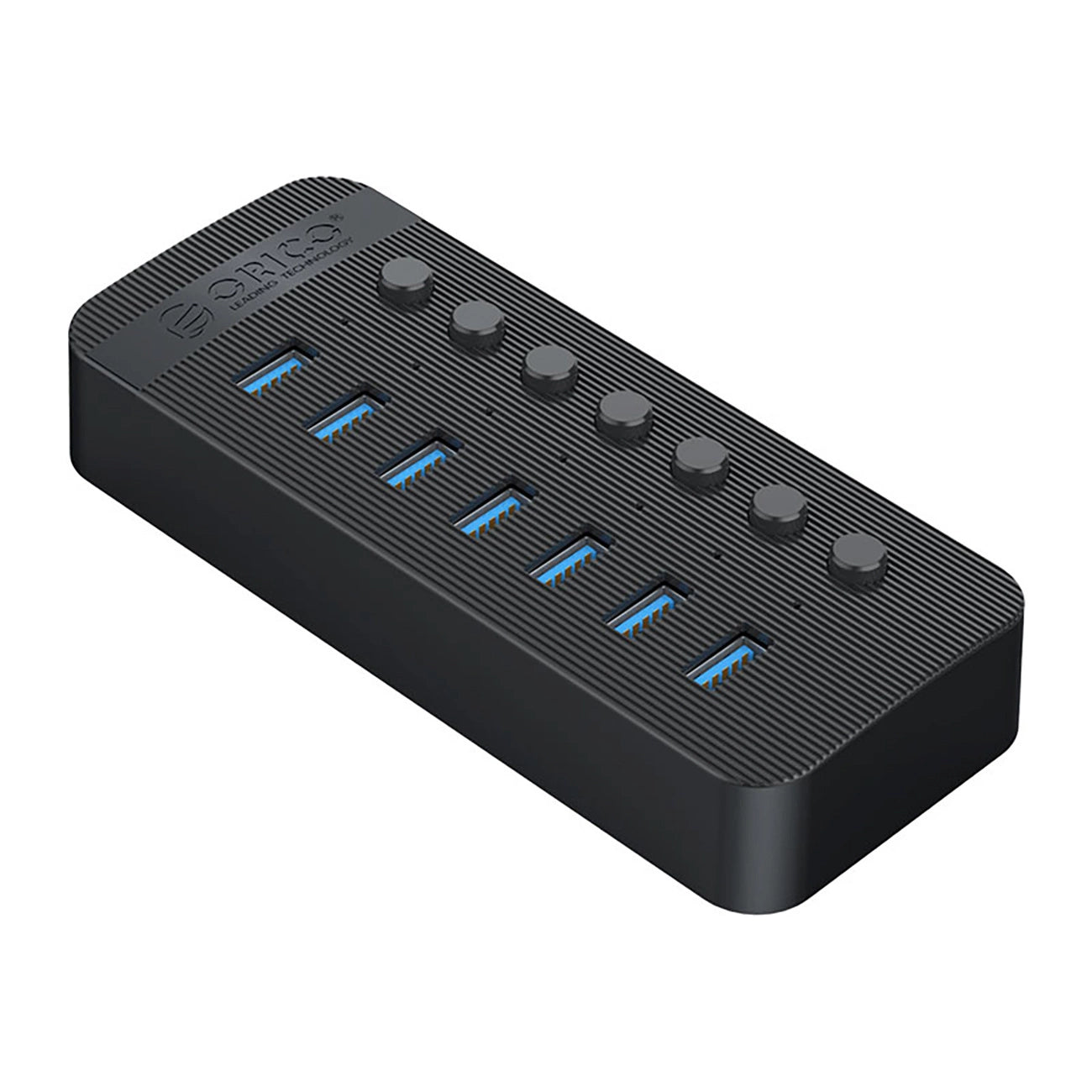 Orico CT2U3-7AB 7x USB-A 3.0 Hub with Switches - Black_0