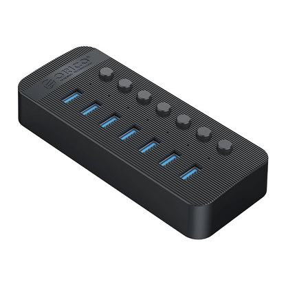 Orico CT2U3-7AB 7x USB-A 3.0 Hub with Switches - Black_0