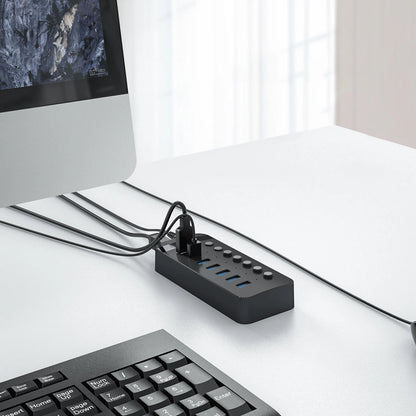 Orico CT2U3-10AB 10x USB-A 3.0 Hub with Switches - Black_3