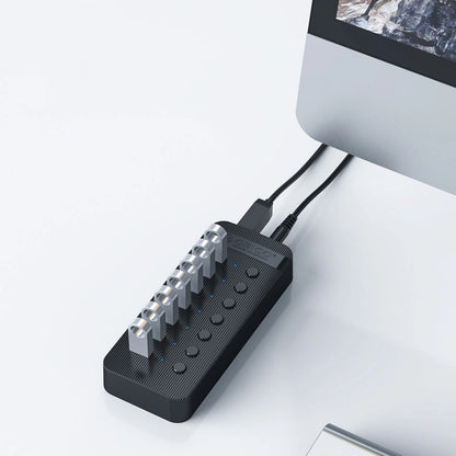 Orico CT2U3-13AB 13x USB-A 3.0 Hub with Switches - Black_4