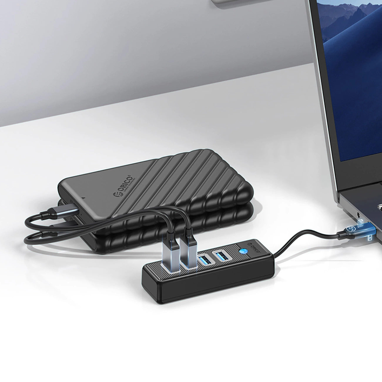 Orico PW4U-C3 USB-C / 4x USB-A 3.0 Hub - Black_3
