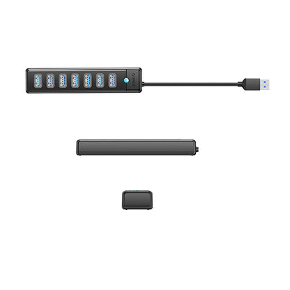 Orico PW7U-U3 hub 7x USB-A 3.0 + USB-C 5V/3A 1m - black_1