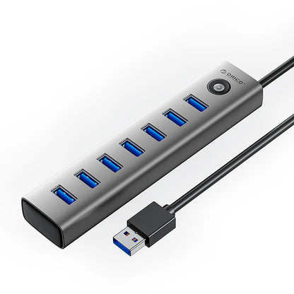 Orico CL7U-U3 hub 7x USB-A 3.0 + USB-C 5V/3A 1m - gray_0