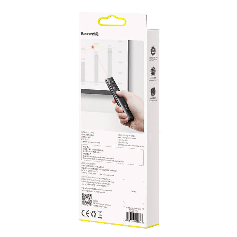 Baseus Orange Dot Multifunctionale remote control for presentation, with a laser pointer - gray_9