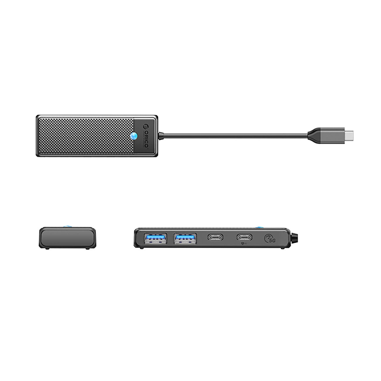 Hub USB-C Orico PAPW2AC-C3 docking station 2x USB-A 3.0 + 2x USB-C 3.0 - black_1