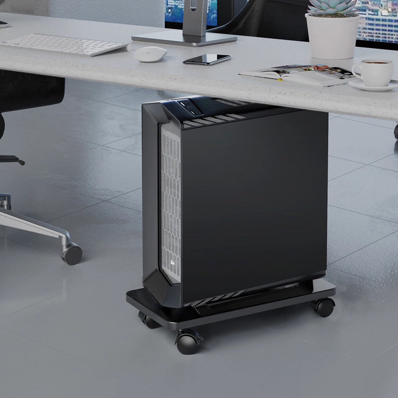 Orico CPB6 Computer Stand with Wheels - Black_2