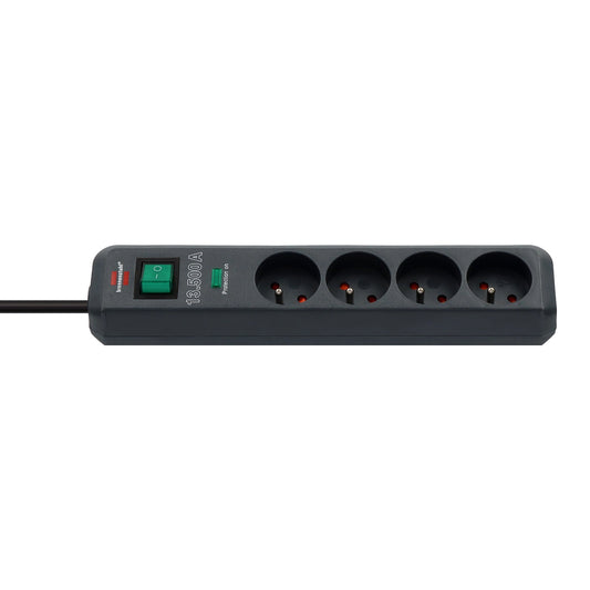 Brennenstuhl Eco-Line surge protector strip 4 sockets 1.5m 13.500A - black_0