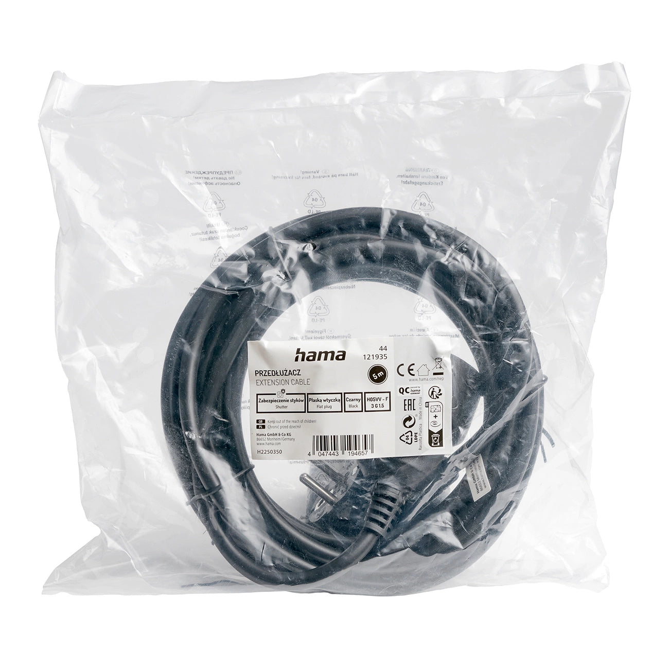Hama Standard 5m Extension Cord - Black_2