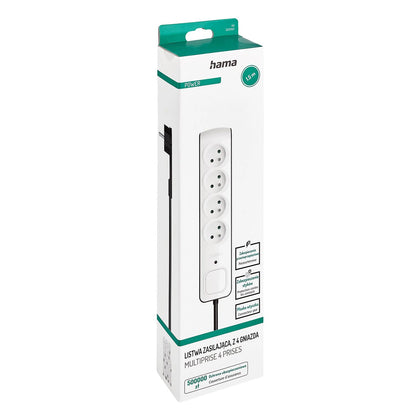 Hama Premium 4-Socket Surge Protector Strip 1.5m - White_3