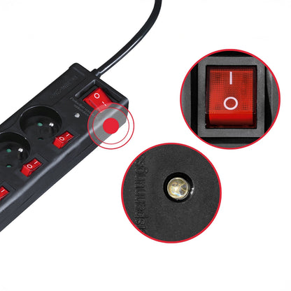 Hama 6-socket surge protector strip 1.4m with switches - black_2