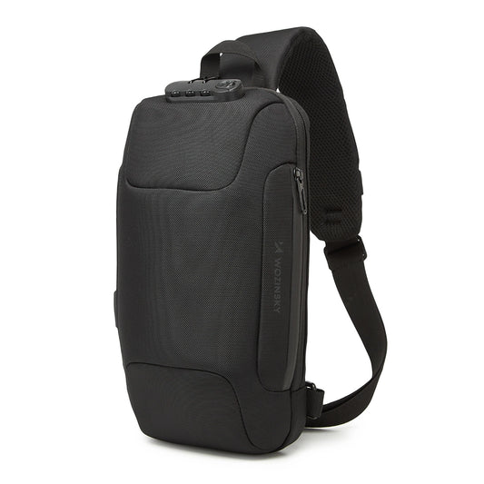 Wozinsky Premium Single Shoulder Anti-Theft City Backpack with Organizer and USB - Black_0