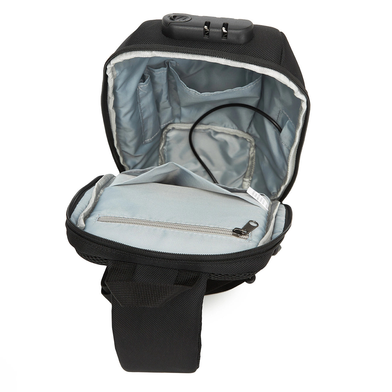 Wozinsky Premium Single Shoulder Anti-Theft City Backpack with Organizer and USB - Black_3