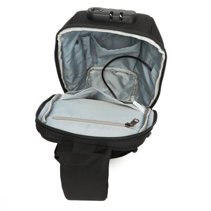 Wozinsky Premium Single Shoulder Anti-Theft City Backpack with Organizer and USB - Black_3