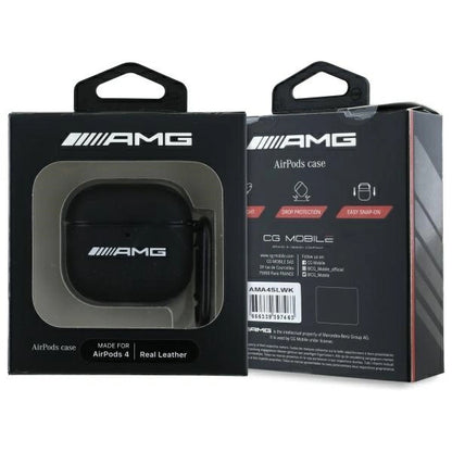 Etui AMG Leather White Logo na AirPods 4 - czarne / białe_2